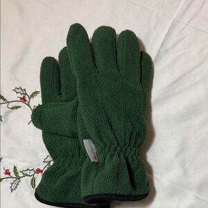 Green Fleece Gloves
